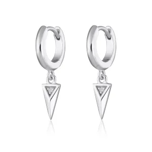 Rebel Charm Hoop Earrings - Silver - SPS-203a