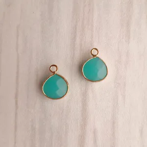 Seafoam Green Jade Single Drop Hook Earrings