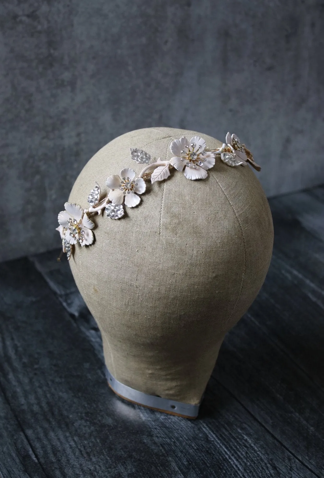 SERAPHINA Blush Floral Bridal Headband Headpiece