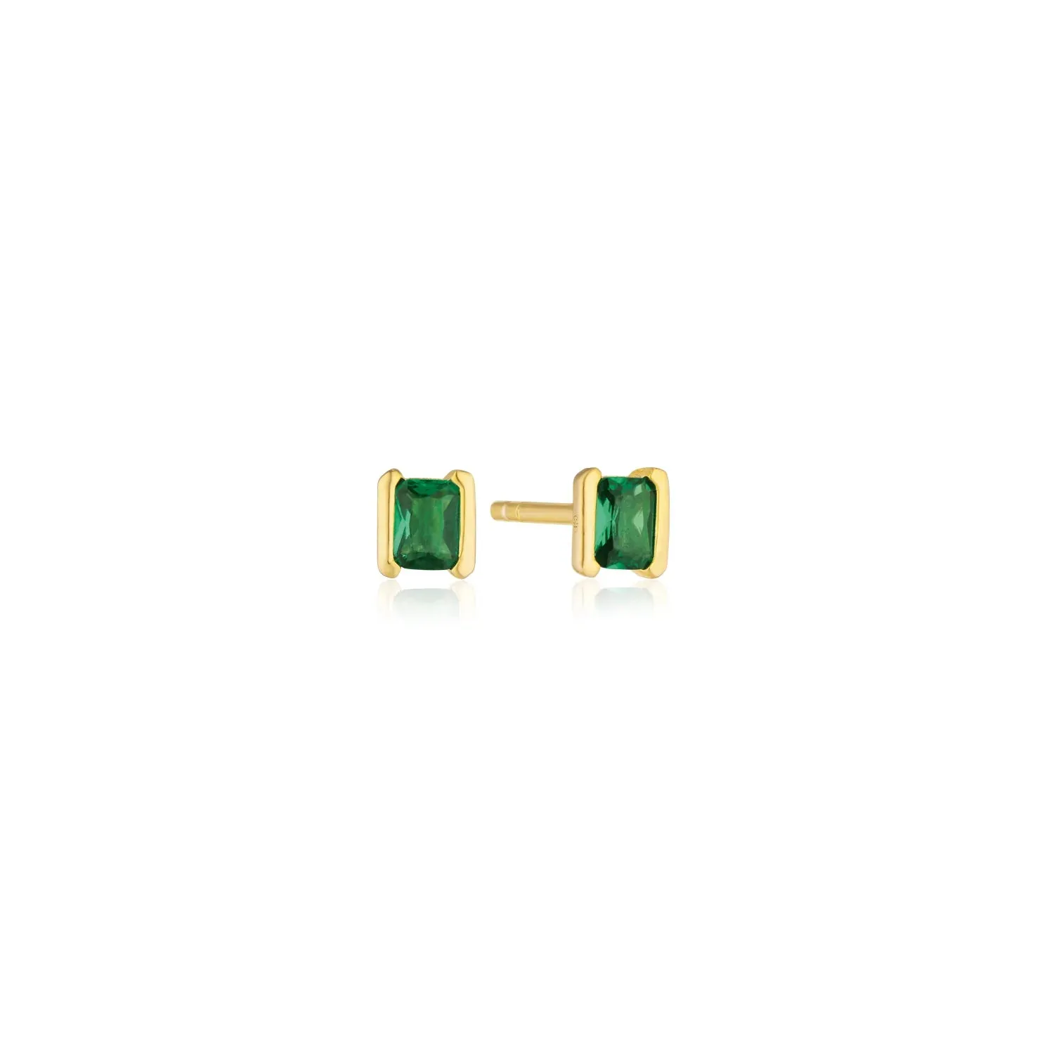 Sif Jakobs Gold Plated Earrings Roccanova Piccolo- 18K Gold Plated with Green Zirconia
