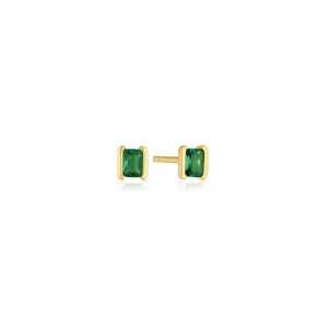 Sif Jakobs Gold Plated Earrings Roccanova Piccolo- 18K Gold Plated with Green Zirconia