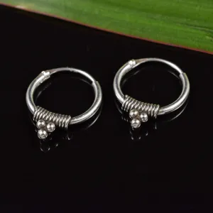 Silver Hoop Earrings 'Ladaki'